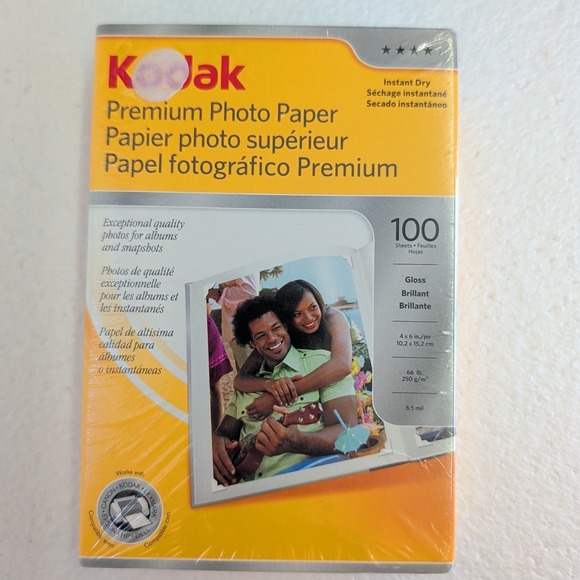 Kodak Other - Kodak Premium Photo Paper 100 Sheets 4x6 Gloss Instant Dry NEW-SEALED